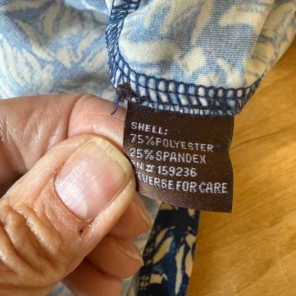 J MCLAUGHLIN NORA TOP TURTLENECK SANA BLUE SQUARE PATTERN MODERN LIGHTWEIGHT L - Picture 8 of 10